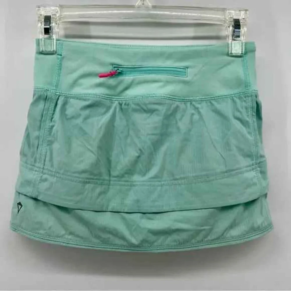 RARE MINT IVIVVA BY LULULEMON SET THE PACE GIRLS SIZE 12 SKIRT SKORT SHORTS - Picture 2 of 4